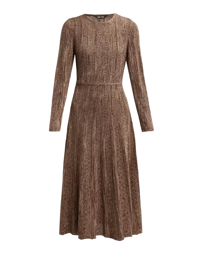 Metallic Pleated Midi Dress
