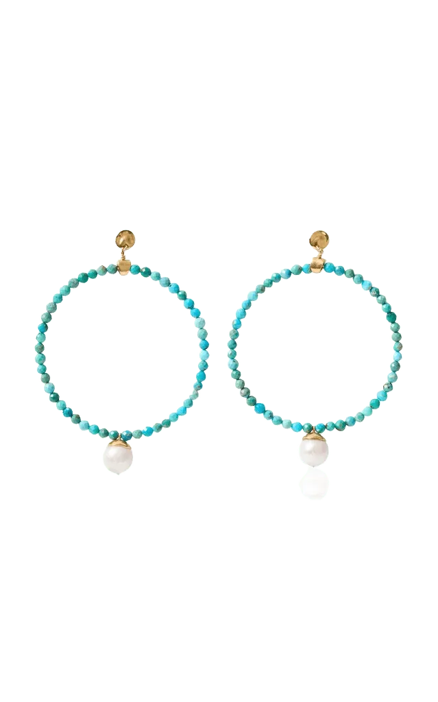 XL Tide Turquoise Hoop Earrings