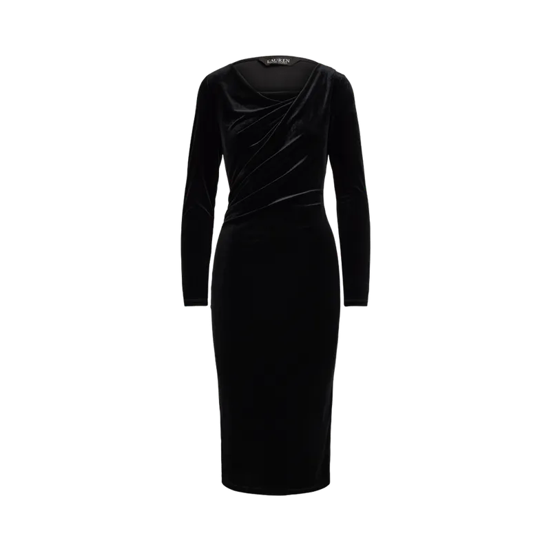 Long-Sleeve Velvet Dress