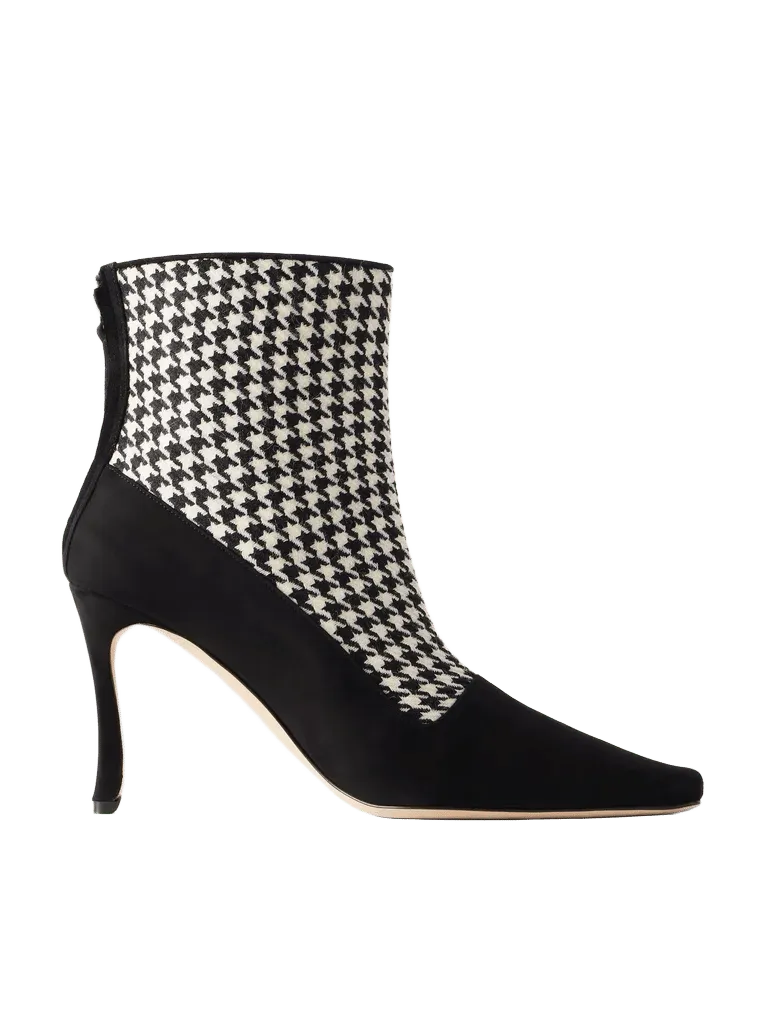Gosta 90 houndstooth wool and suede ankle boots