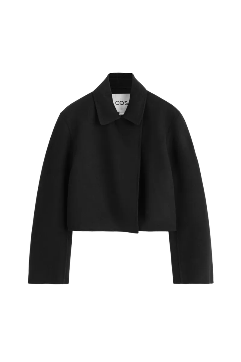 OVERSIZED CROPPED DOUBLE-FACED WOOL JACKET