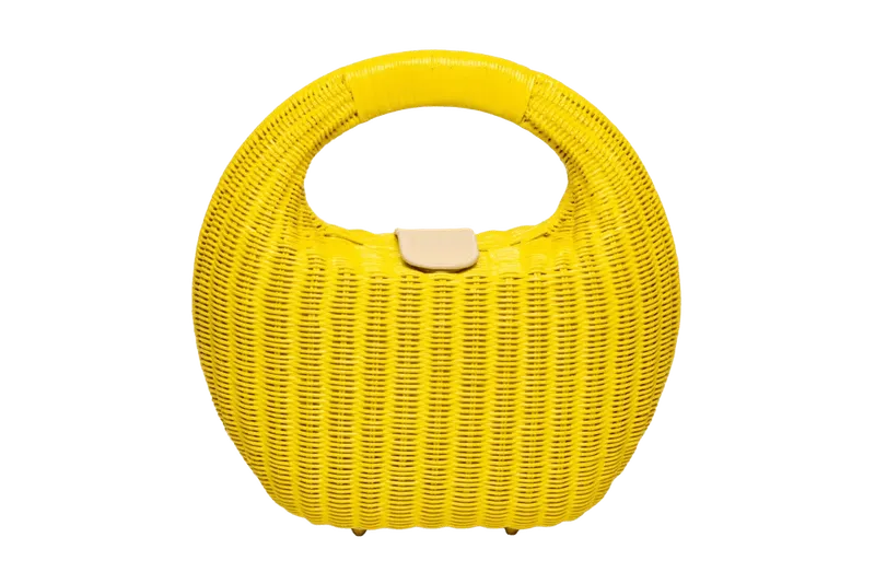 COCO Yellow Wicker Handbag