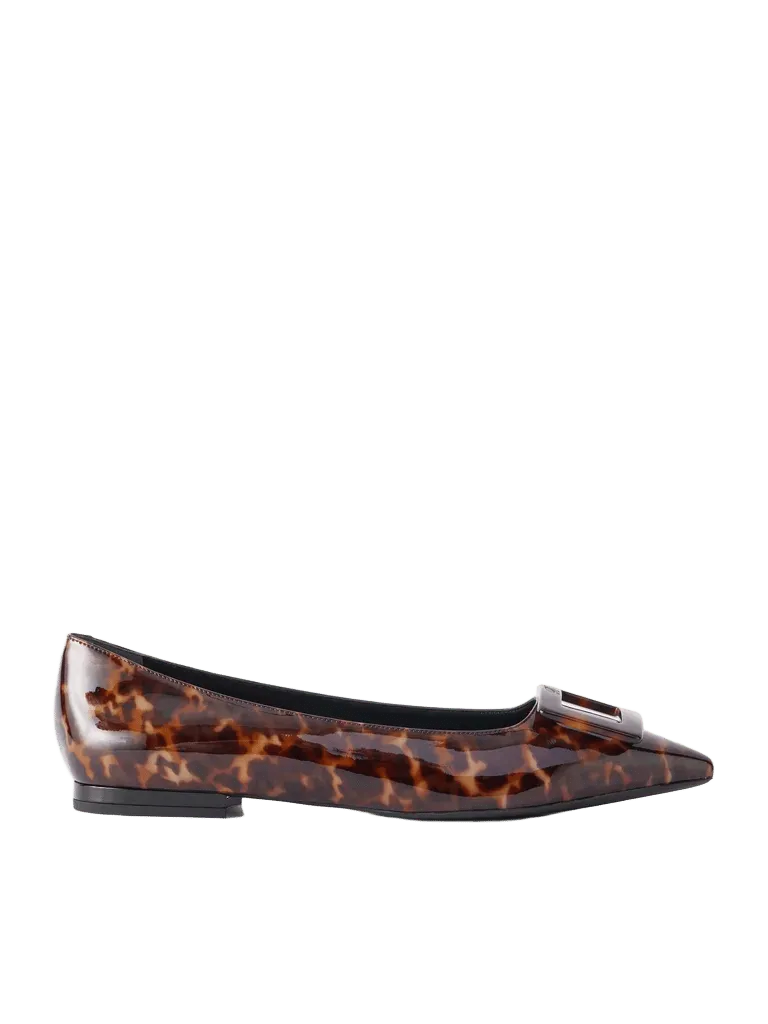 Gommettine 5 printed patent-leather flats