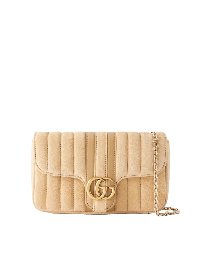 GG Marmont Jetset suede shoulder bag - beige - One Size