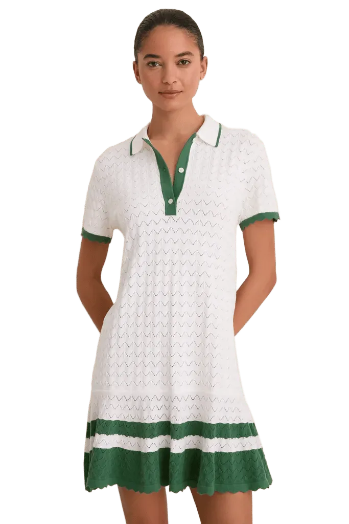 White May Sweater Polo Dress