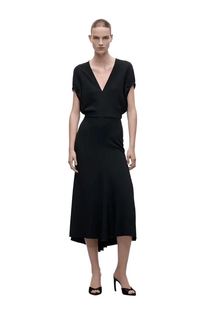 Edith Midi Dress In Black