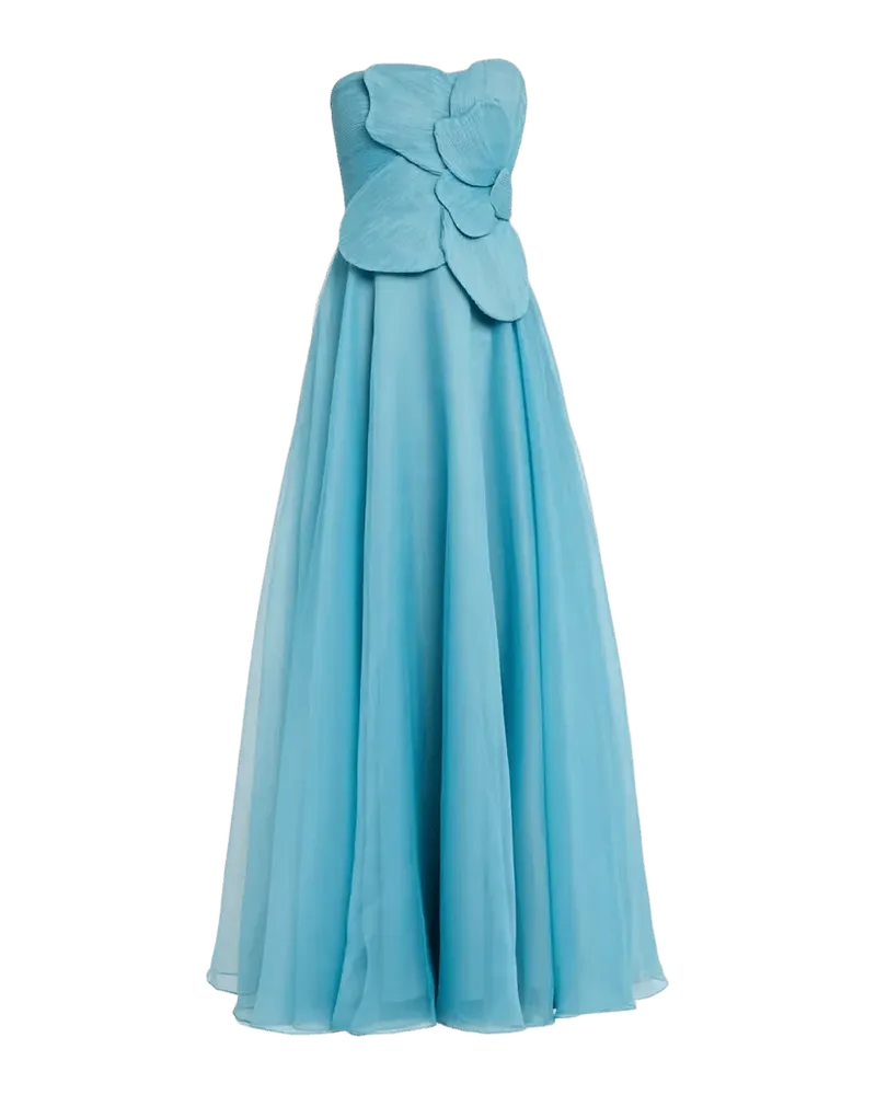 Cynthia Rowley Lyon Strapless Flower-Embellished Gown