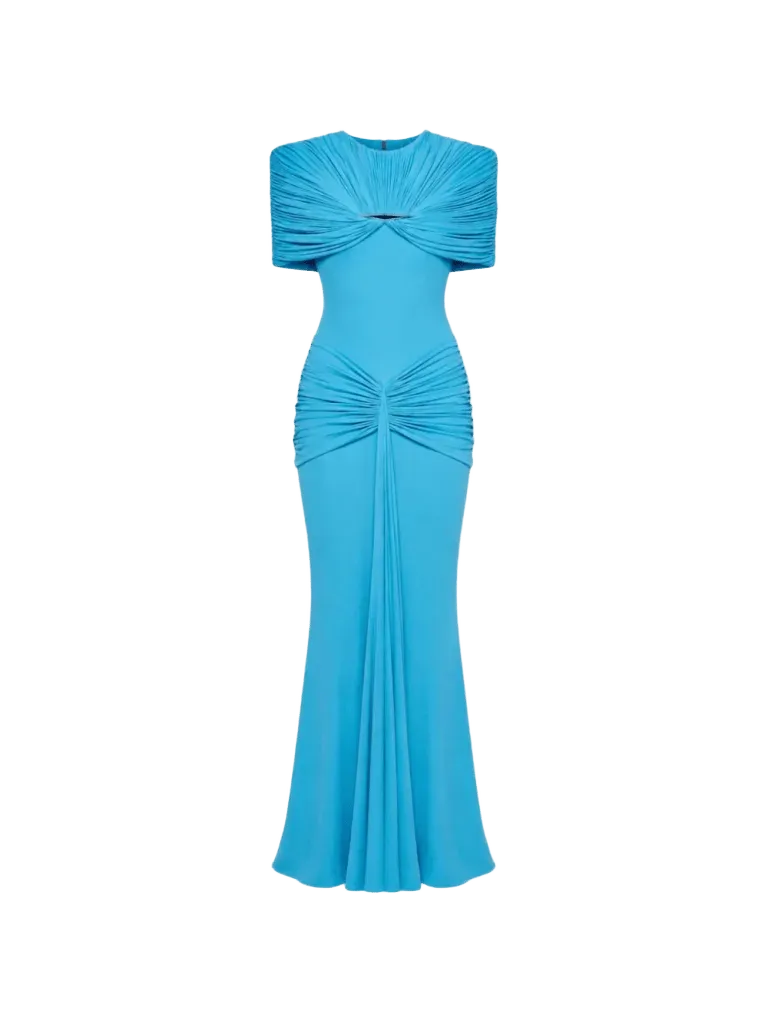 CHATS BY C.DAM Sarah draped metal-accessory maxi dress