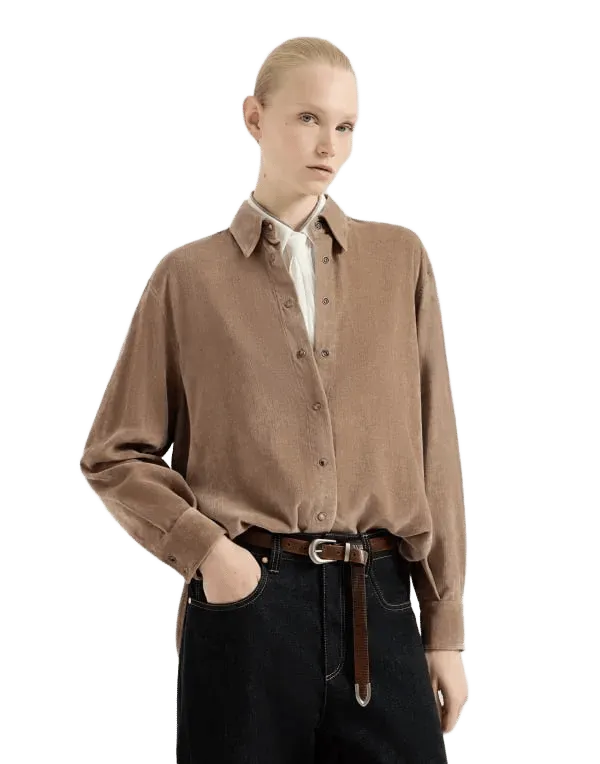 Fluid corduroy shirt