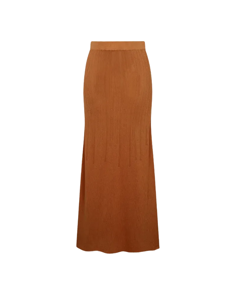 TUMBES MIDI SKIRT | TERRACOTA