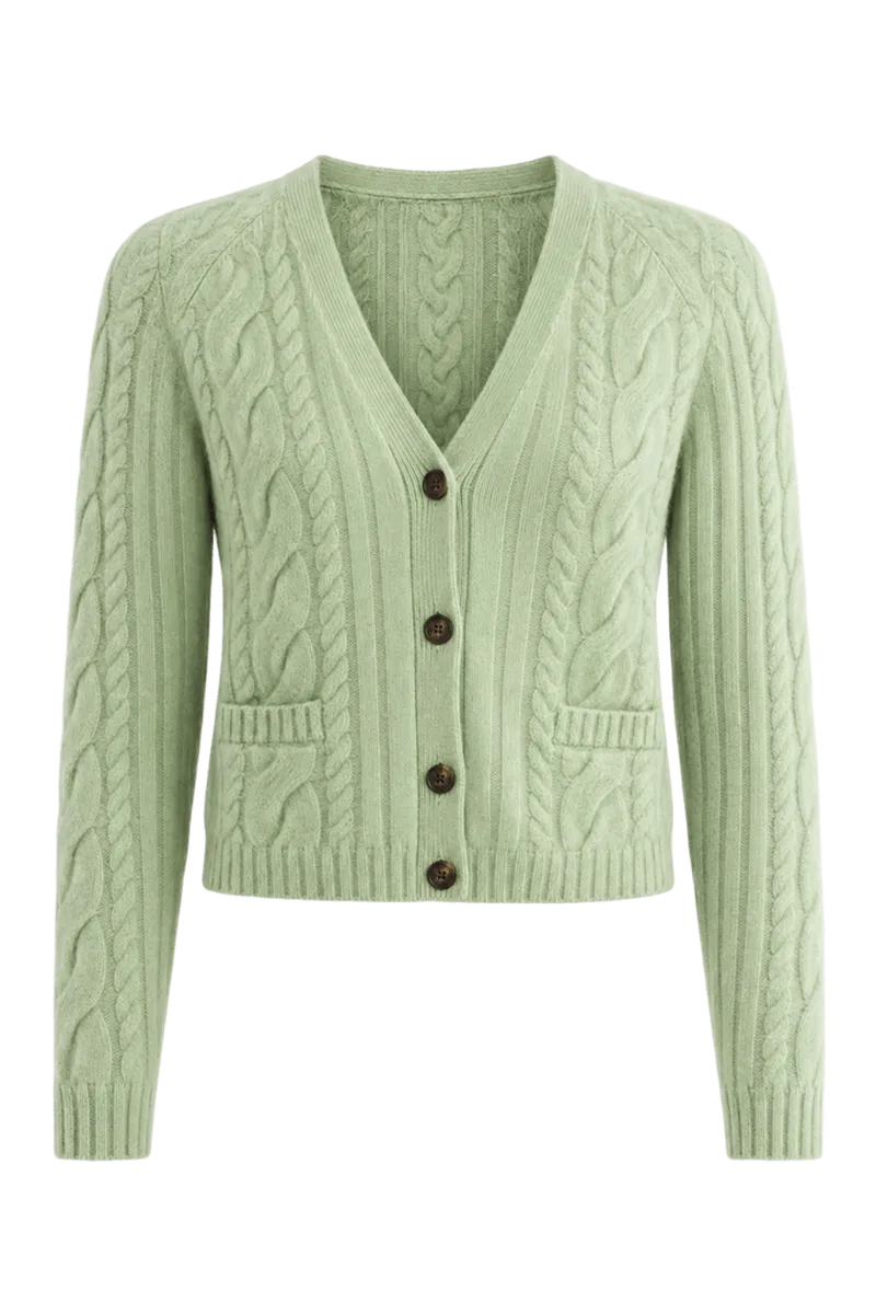 Kurea Cable Cashmere Blend Cardigan