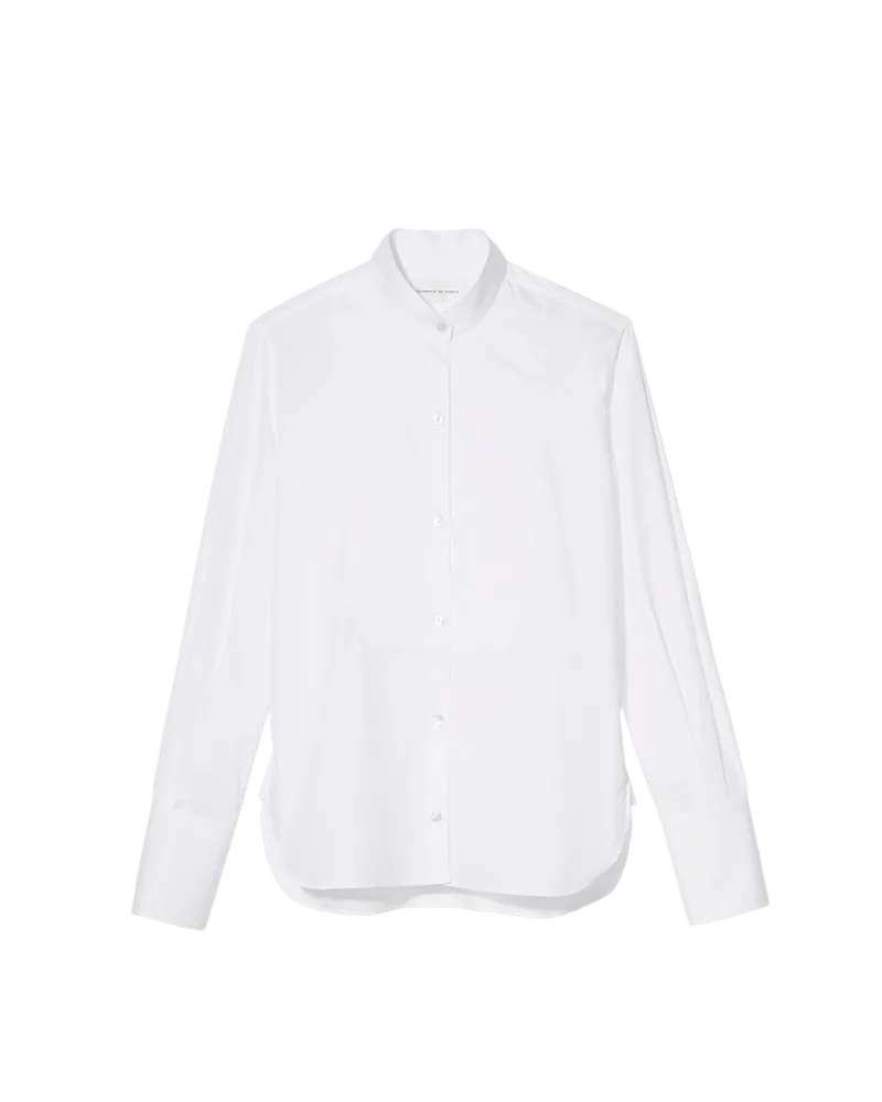 Ruby Tuxedo Shirt in Cotton Poplin, White