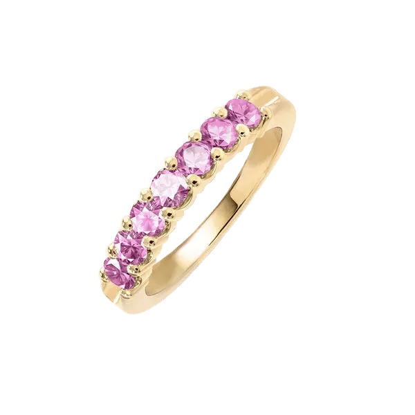 Rosecliff Luxe Pink Sapphire Stackable Ring in 14k Gold (October)