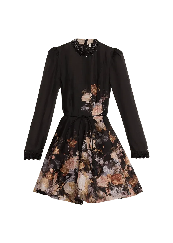 Zimmermann Valiant Embellished Floral Mini Dress