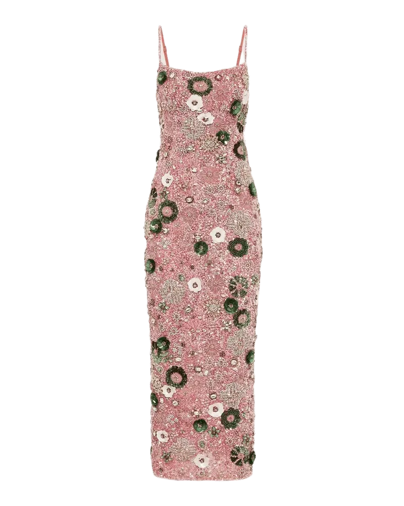 Francesca Floral Embellished Sleeveless Cocktail Gown