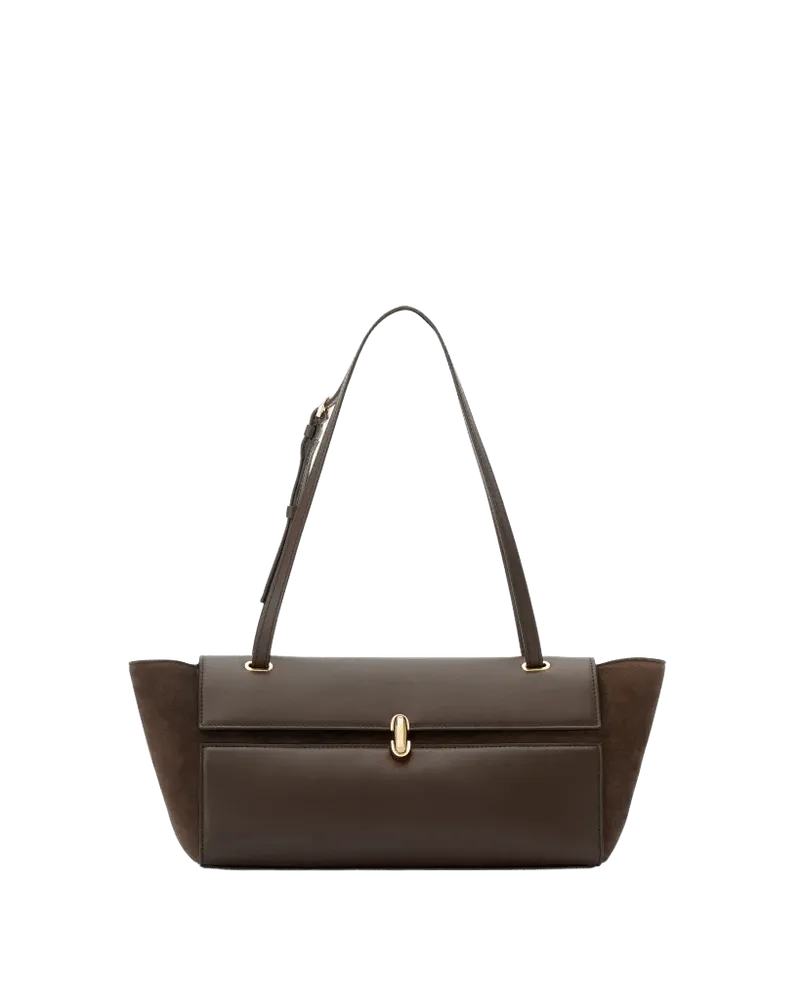 Symmetry Trapeze Shoulder Bag in Mixed Leather