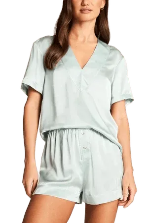 Eclipse Washable Silk V-Top in Mist