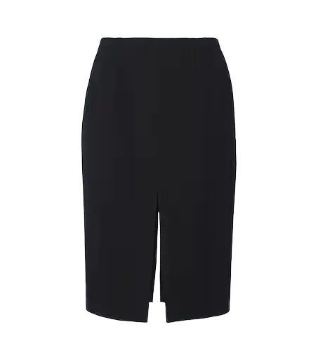 Chalk stripe wool-blend pencil skirt