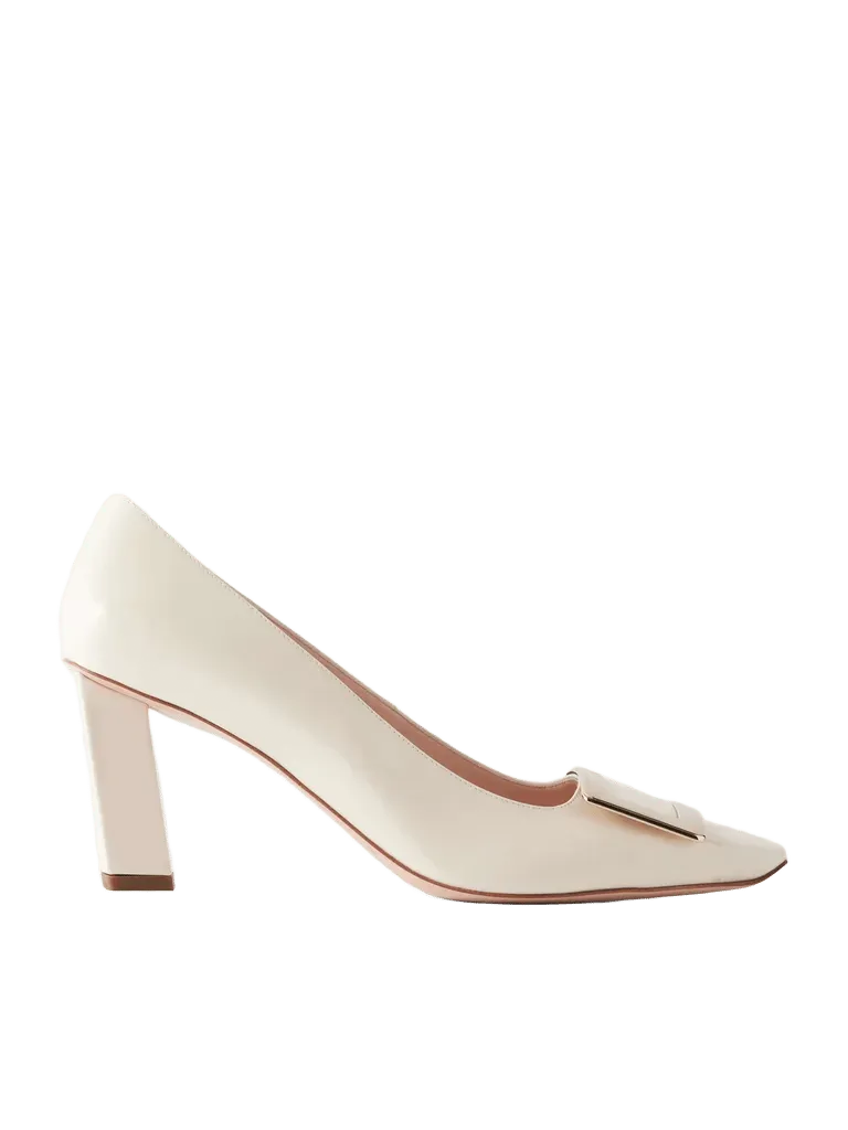Belle Vivier 75 buckled patent-leather pumps