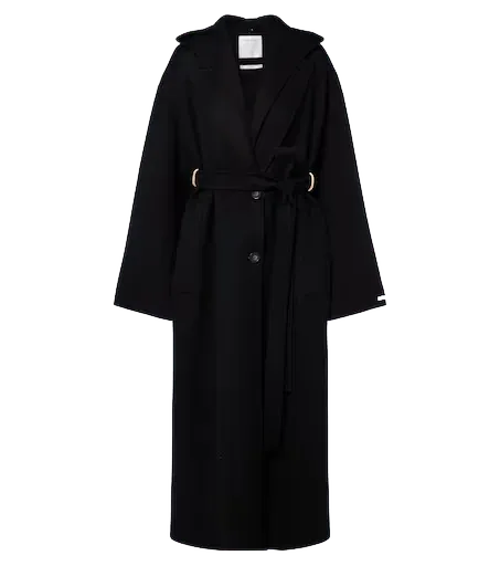 Hooded virgin wool coat