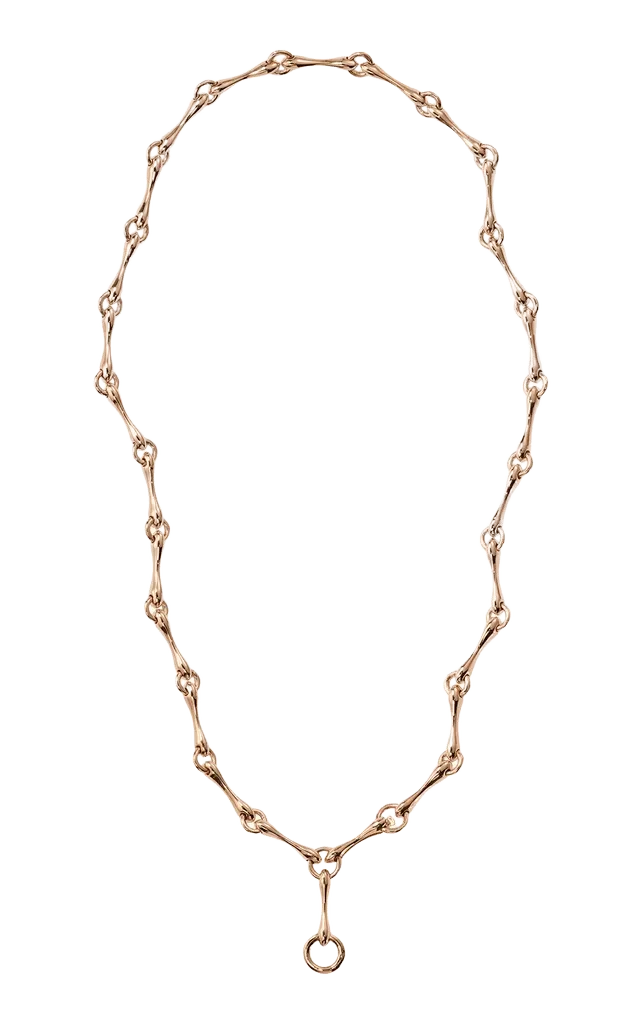 Long Baton 20k Rose Gold Solid Gold Necklace