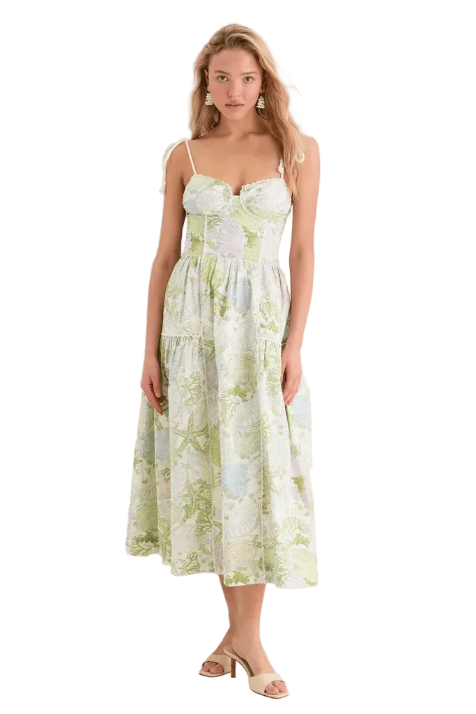 Ivory Olive Blair Midi Dress