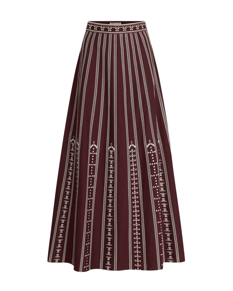 Camille Skirt with Greek Mask Embroidery