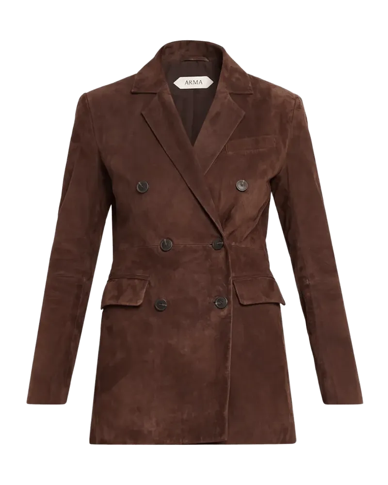 Safia Double-Breasted Suede Jacket