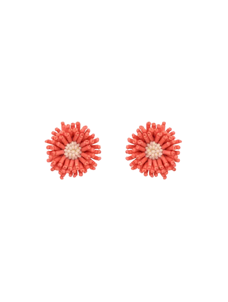 Pompom Flower Earrings