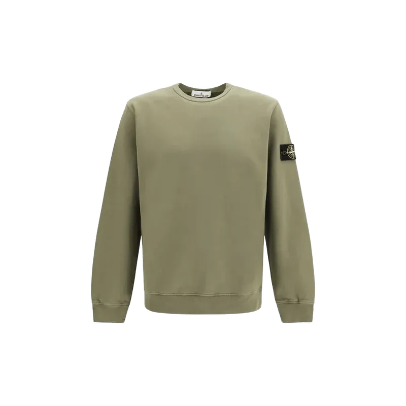 Stone Island Stretch Cotton Fleece Sweatshirt — Beige