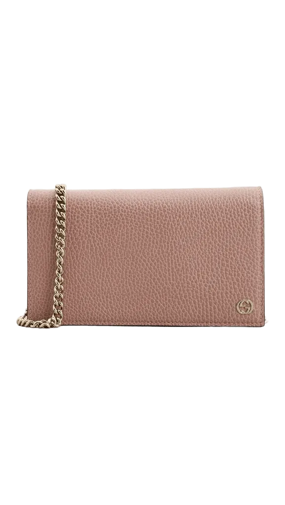 Gucci Leather Interlocking Wallet On Chain