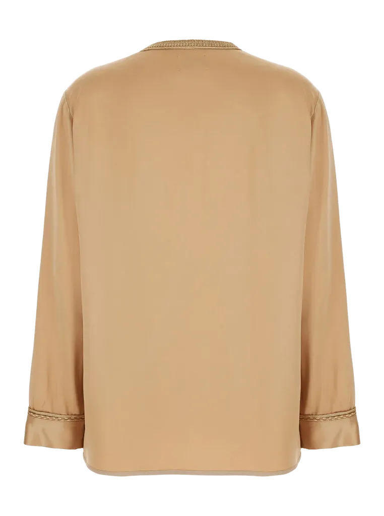 Forte Forte Acetate-Viscose Blend Blazer — Beige