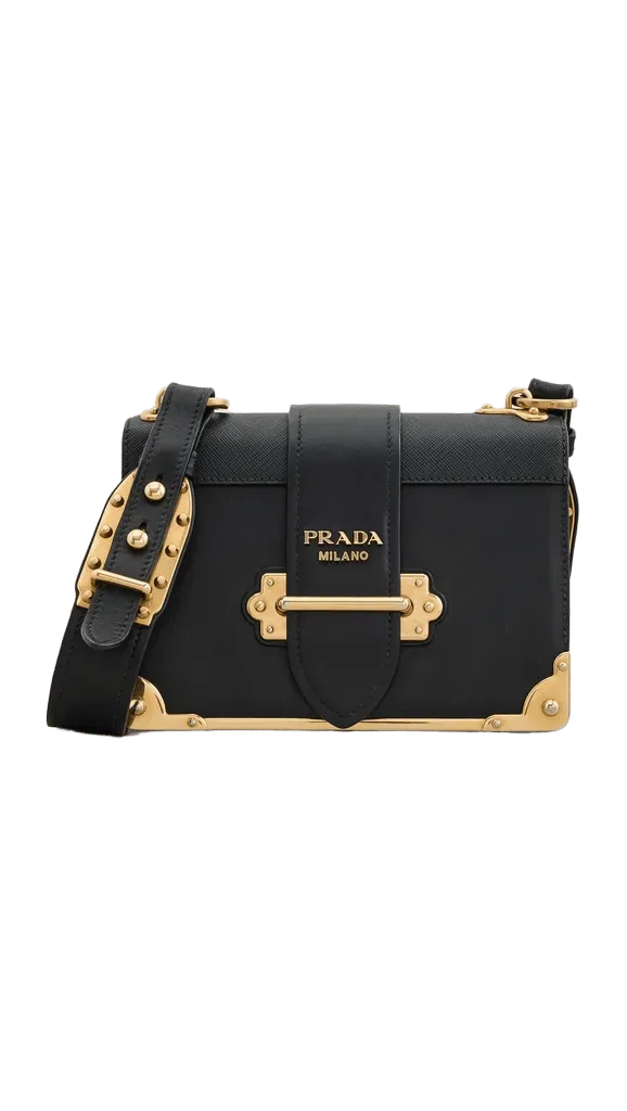 Prada City Calfskin Leather Small Cahier Bag