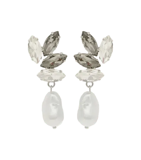 Embellished faux-pearl drop earrings