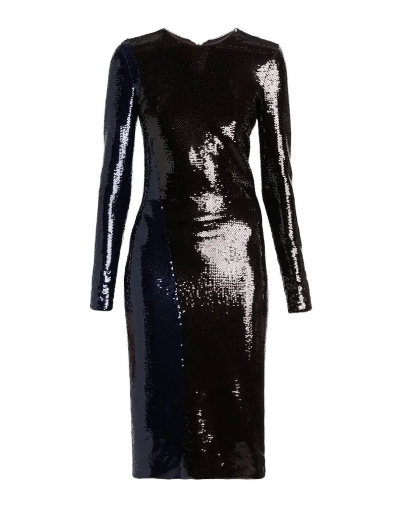 Sequined Long-Sleeve Midi Dress