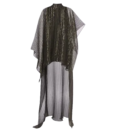 Dallas asymmetric fil coupé organza kaftan