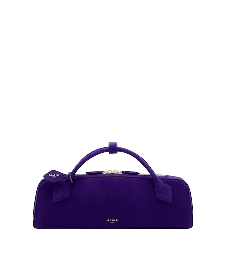 Le Teckel Small suede clutch