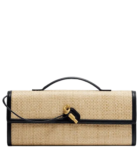 Andiamo raffia-effect clutch