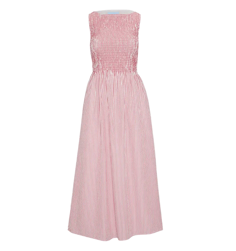 The Cosima Nap Dress in Red Ticking Stripe