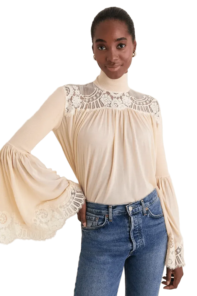 Cream Valiant Lace Blouse