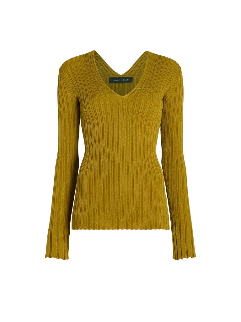 Roux Top in Viscose Silk Rib - Gold