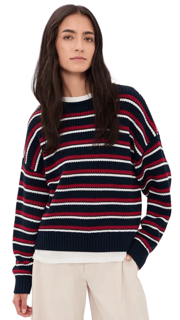 Oversized Rolled Neck Striped Sweater