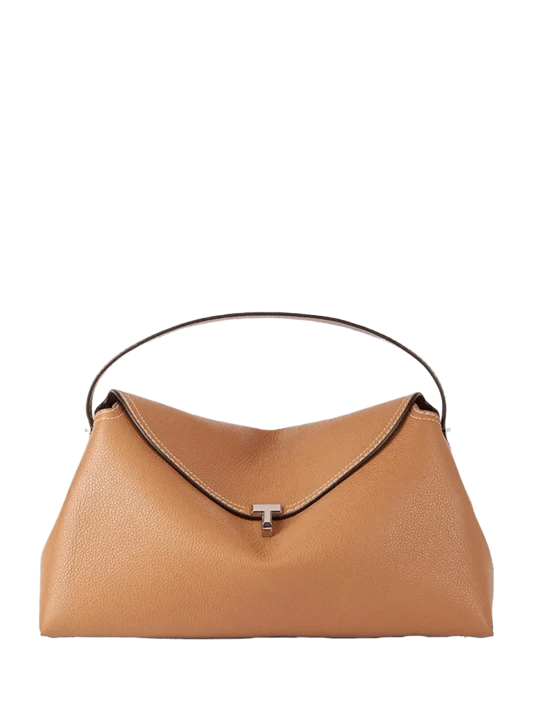 Toteme T-Lock Top Handle Bag — Tan