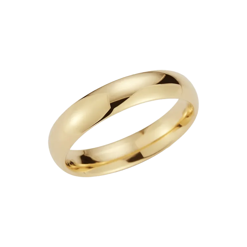 5mm Mens Half Round Comfort Fit Wedding Band
