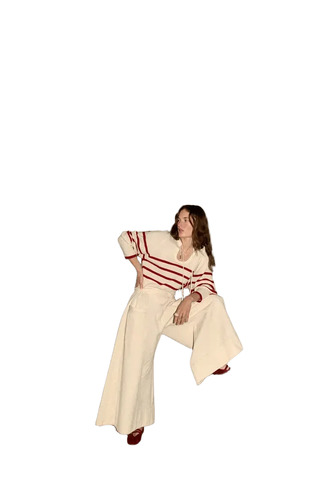 The Keyhole Sweater (Red Stripe)