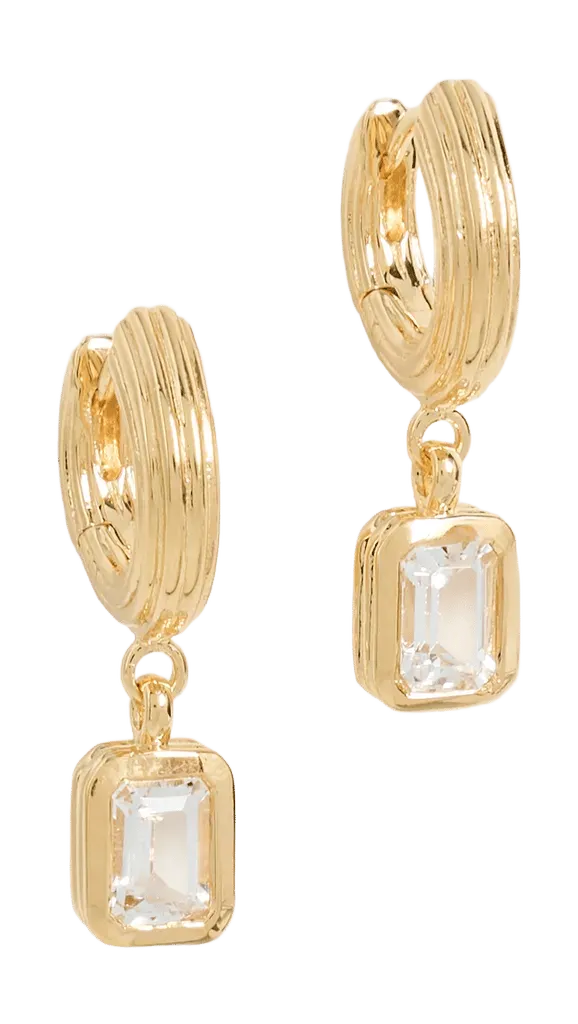 Emerald Cut Rayon Hoops