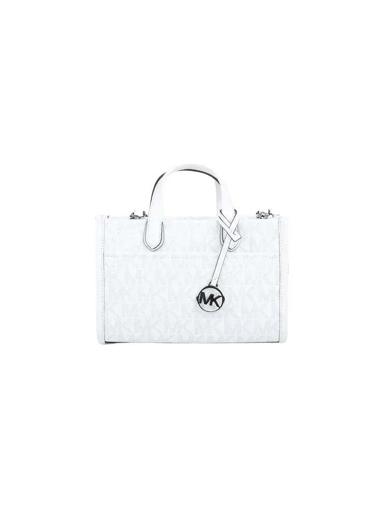 Michael Kors Logo-Print Coated Canvas Tote Bag — White