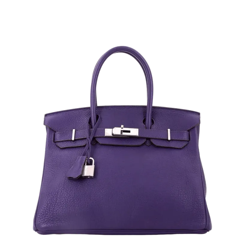 Birkin Handbag Purple Togo with Palladium Hardware 30