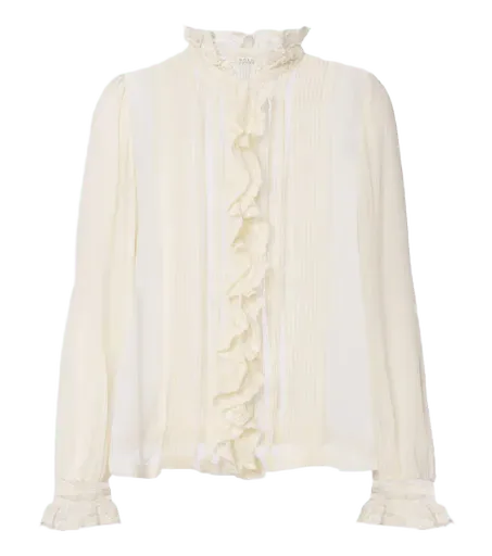 Magdeline ruffled silk chiffon blouse