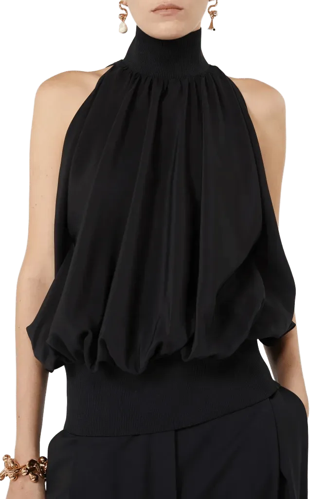 Piovra Silk Shell with Ribbed Details